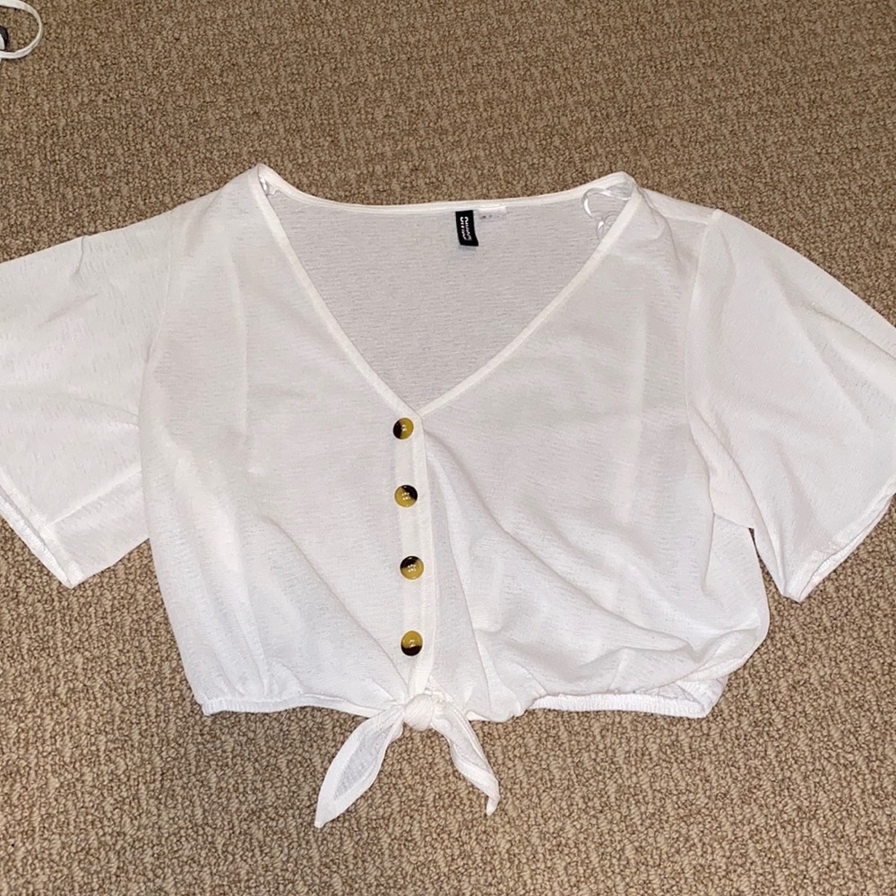 Cream Button-Up Blouse